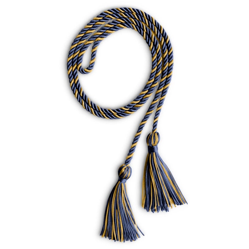 Endea Graduation Single Honor Cord Two-Color (Navy Blue/Antique Gold) - Image 5